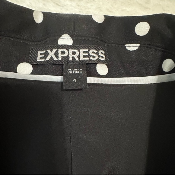 Express Womens Blazer Size 4 Polka Dot Black White Blazer - Picture 8 of 9